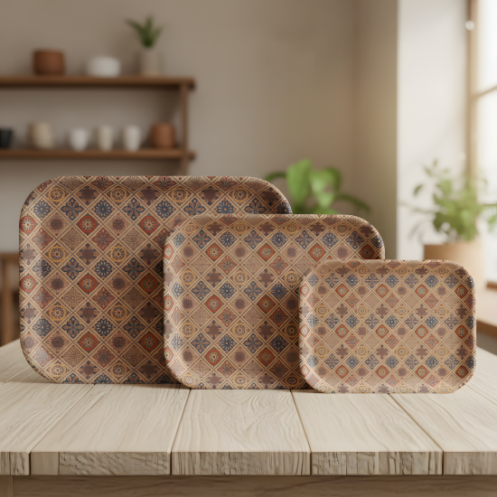 Plastic Tray Set 3 Pcs